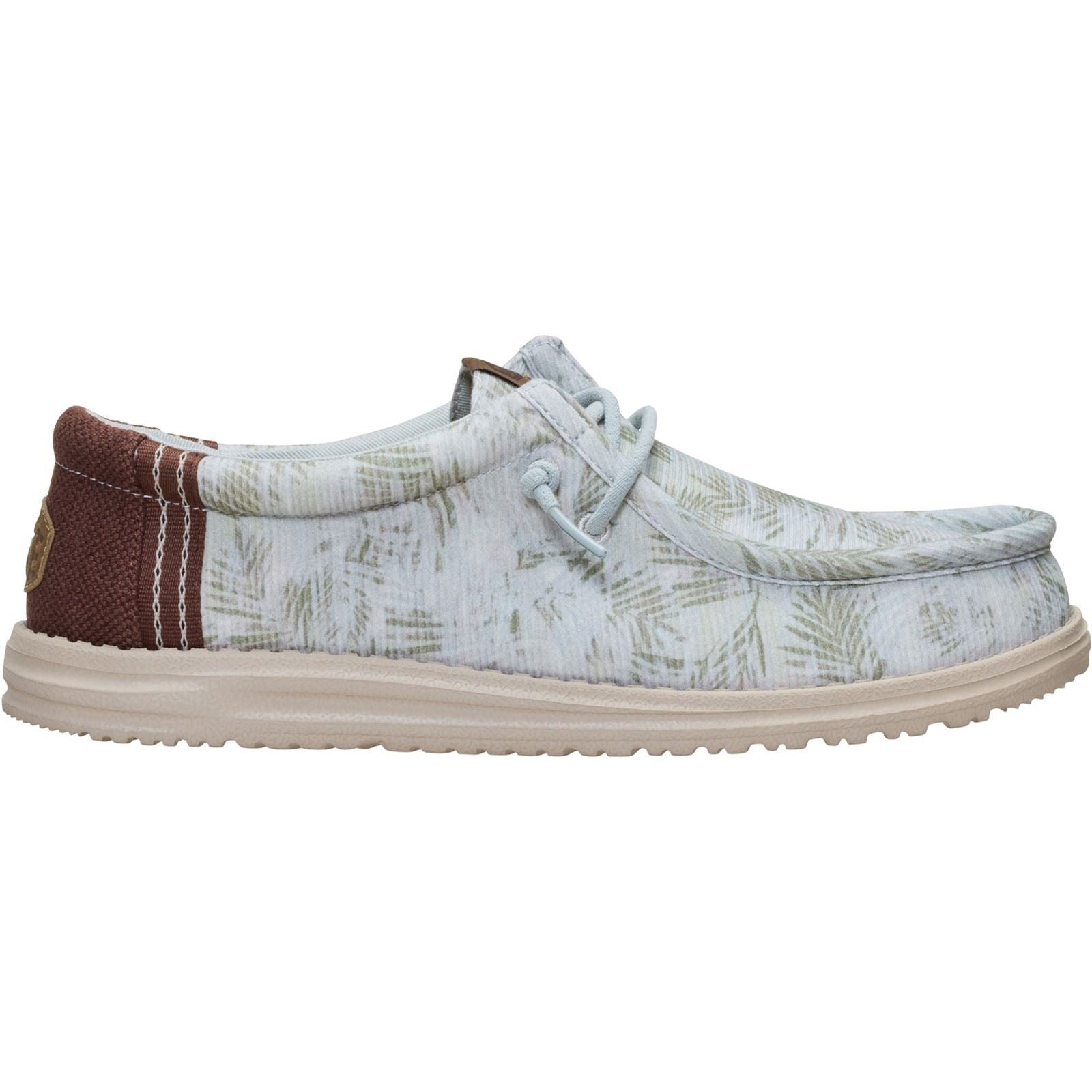 HEYDUDE Wally Washed Mocassins En Textile Pour Homme Couleur Vert Portuaire/Multi