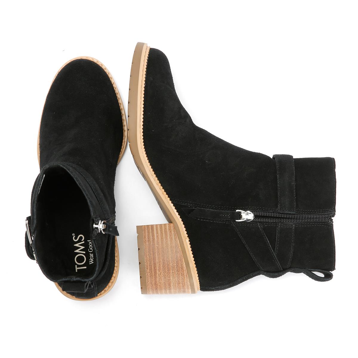 TOMS Hailey Buckle Bottes Noires Pour Femmes En Suède