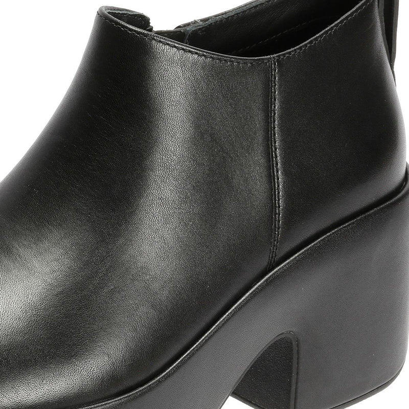 FitFlop Platfforms Heeled Short Bottes En Cuir Noires Pour Femmes