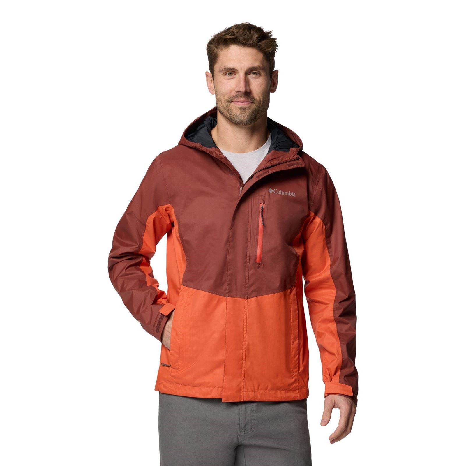 Columbia Pouring Adventure III Jacket Veste De Pluie Rouge Pour Homme