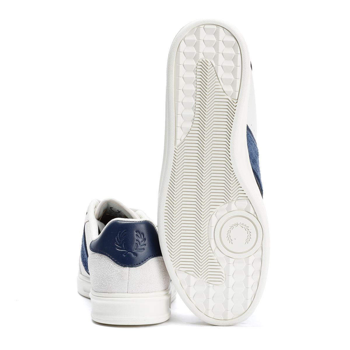 Fred Perry B4 Baskets Blanches En Cuir Pour Hommes