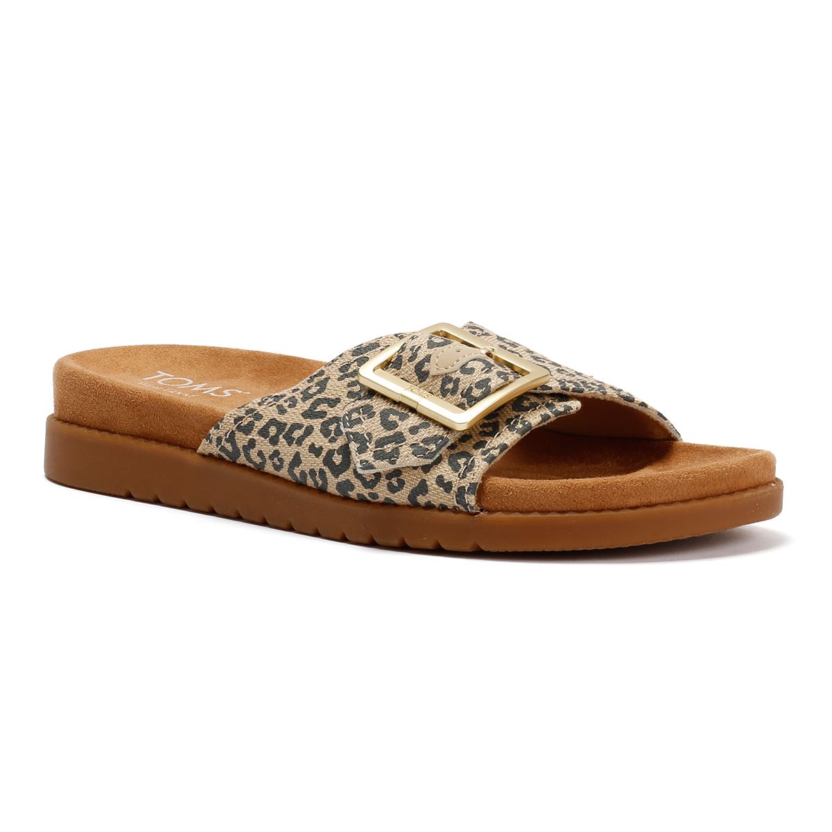 TOMS Marin Slide Sandales Beiges En Textile Pour Femmes