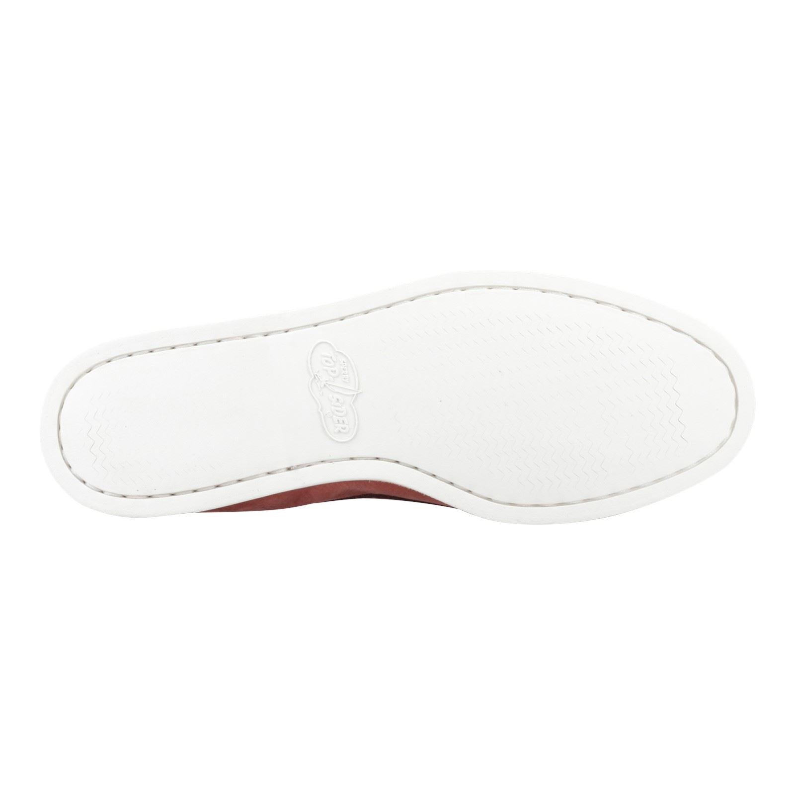 Sperry Authentic Original Chaussures Mocassins En Cuir Rouge Pour Homme