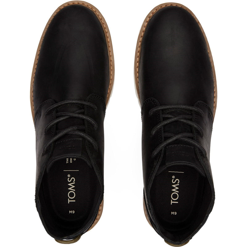 TOMS Navi Bottes Noires En Cuir Pour Hommes