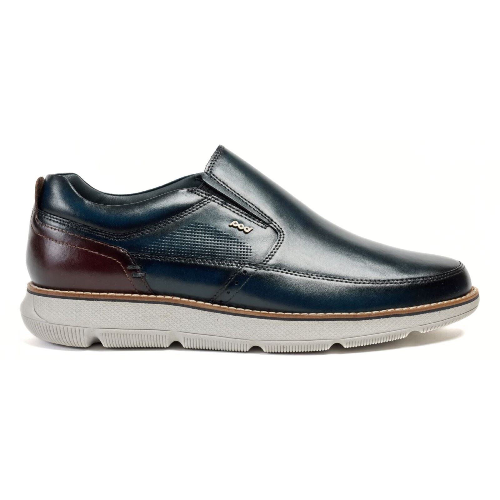 Pod Fowler Chaussures Bateau En Cuir Pour Homme Couleur Marine