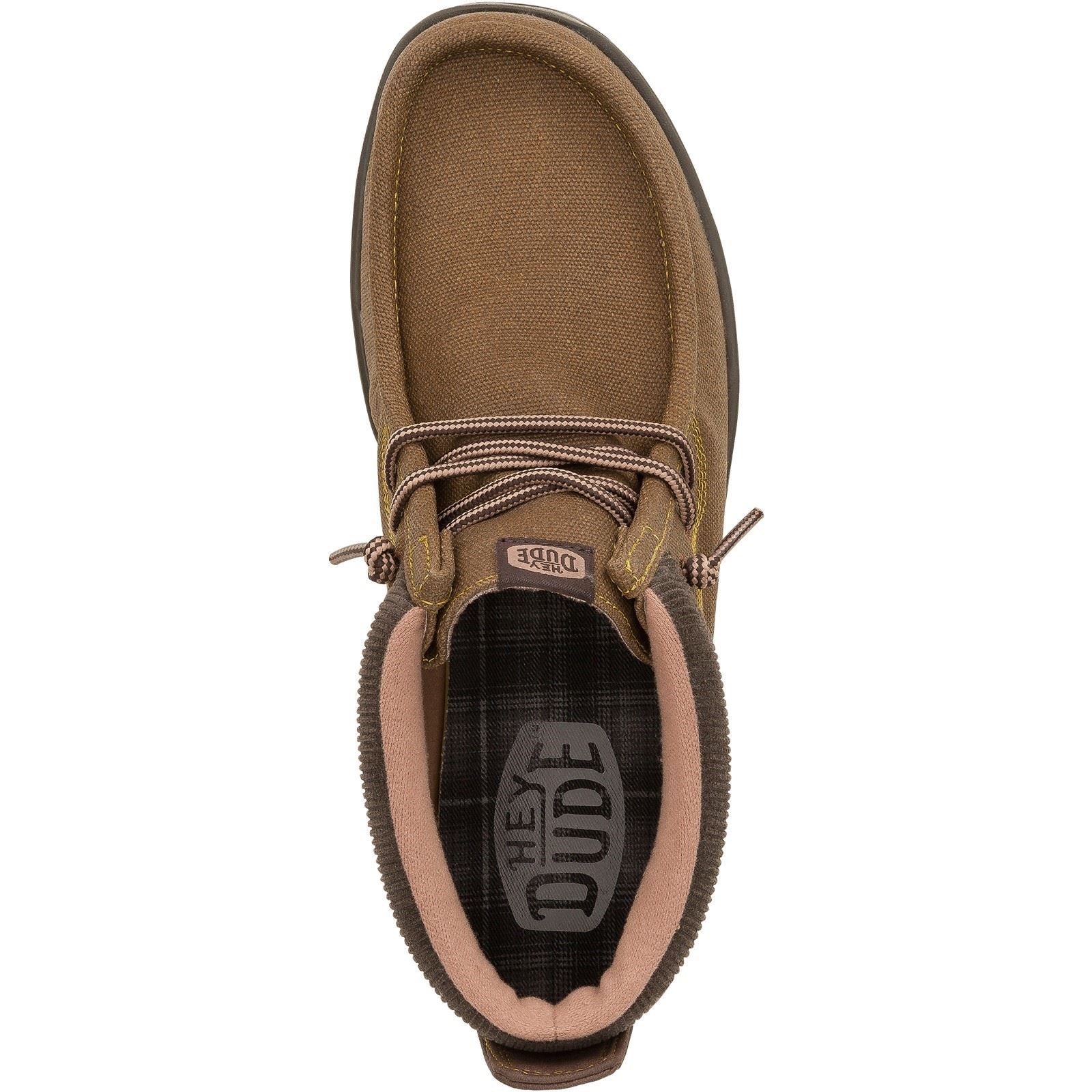 HEYDUDE Wally Mid GripR Bottes Pour Hommes En Tissu Marron Foncé