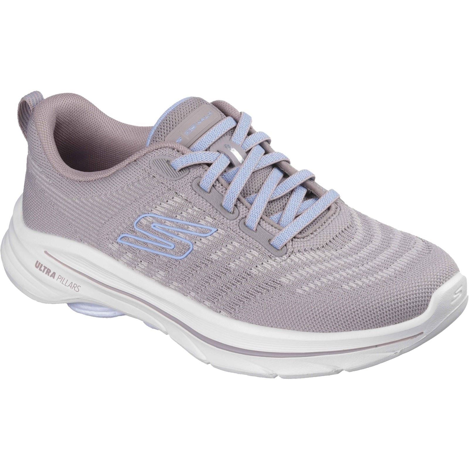 Skechers GO WALK 8 Britt Baskets Femme Taupe/Bleu Textile