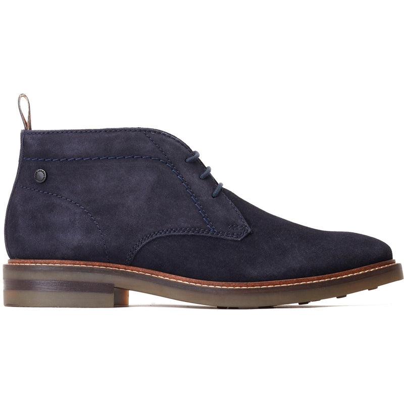 Base London Knebworth Chaussures Bleu Marine En Cuir Pour Hommes