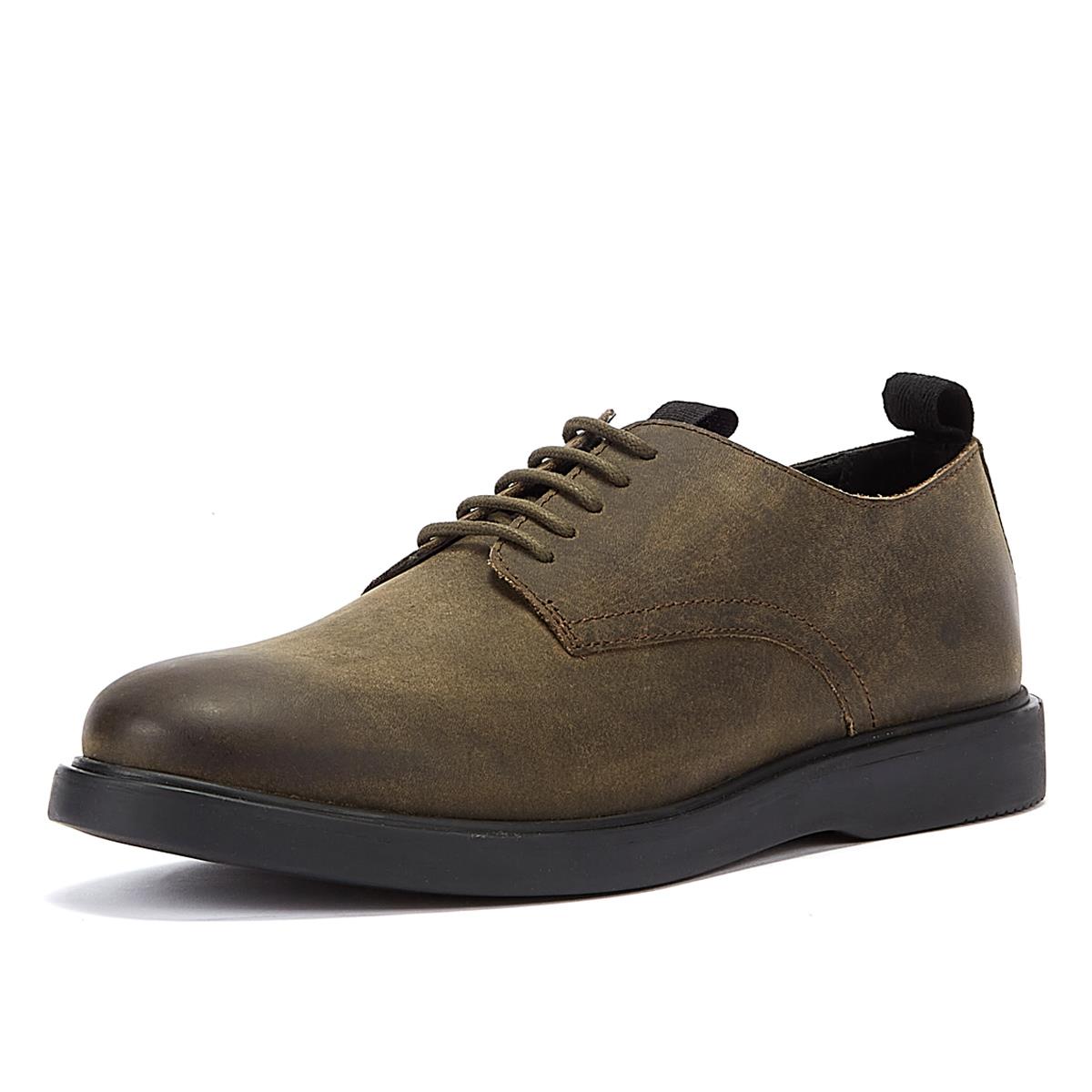 Hudson Chaussures À Lacets Vertes En Cuir Kaki Pour Hommes De Barnstable