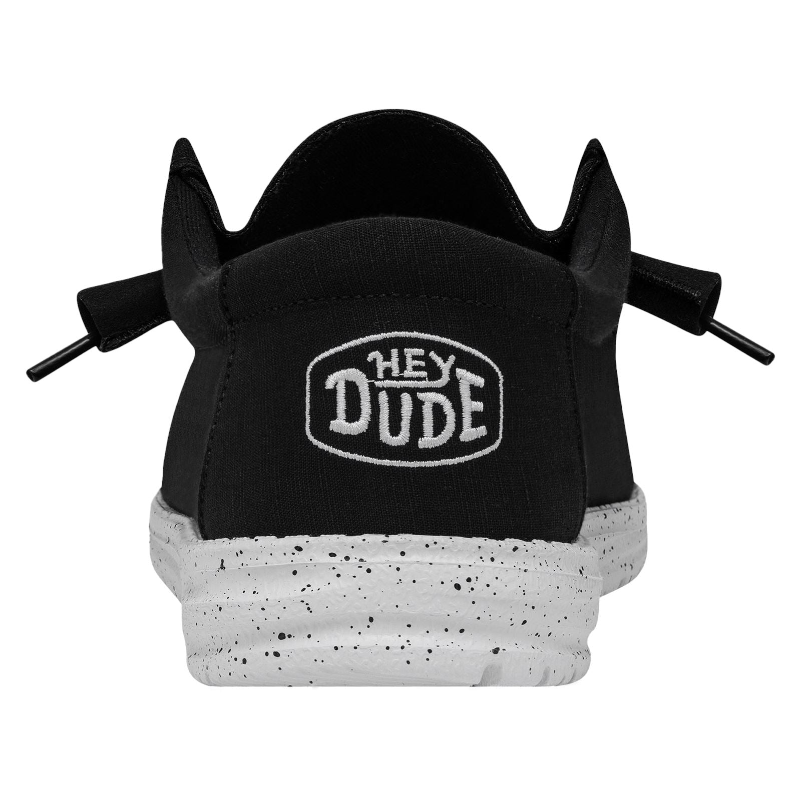 HEYDUDE Wally Slub Chaussures Bateau Noires Pour Hommes