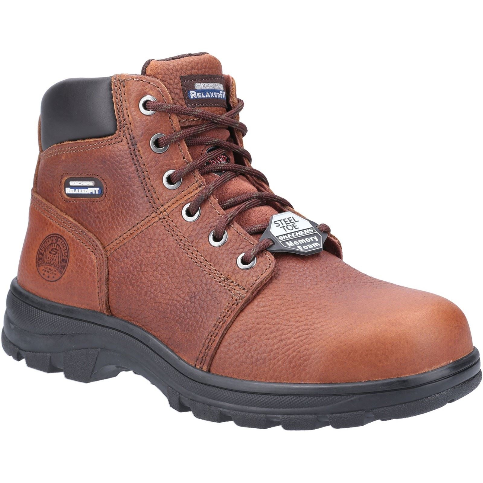 Skechers Workwear Workshire Bottes De Sécurité En Cuir Pour Hommes Marron
