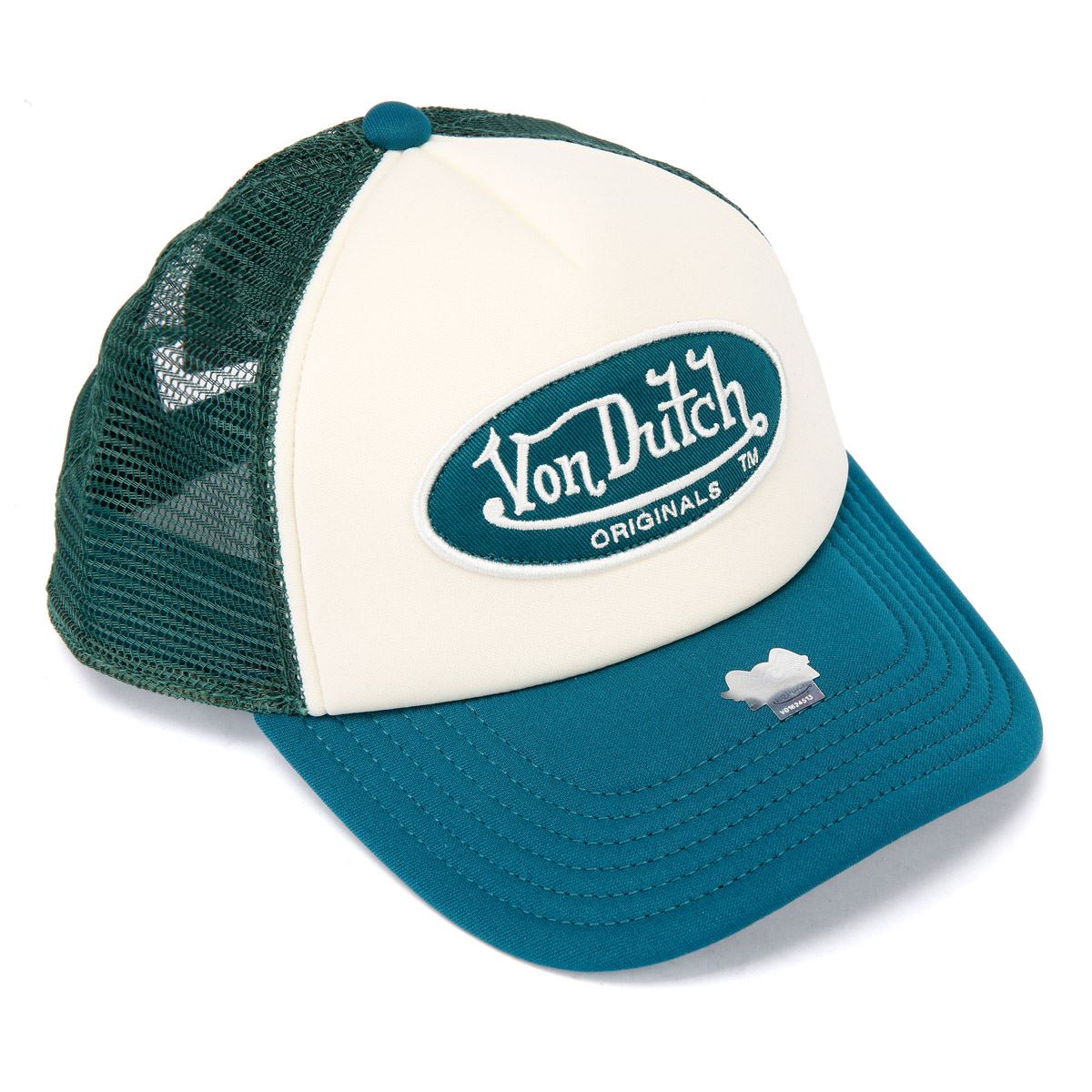 Von Dutch Trucker Tamper Casquettes En Coton Blanches/Vertes