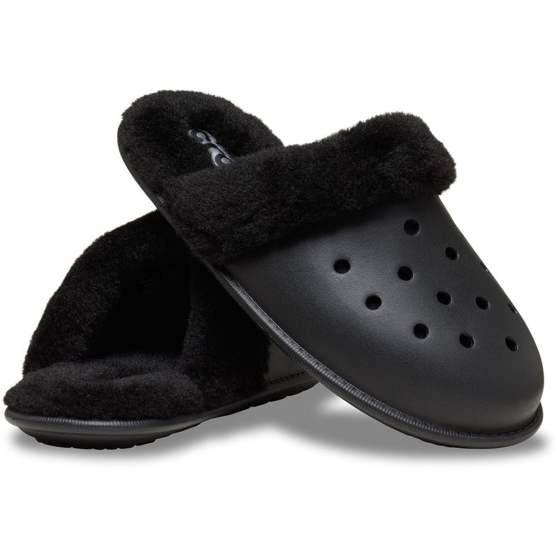 Crocs Classic Fuzz Scuff Sabots Noirs Pour Hommes En Thermoplastique