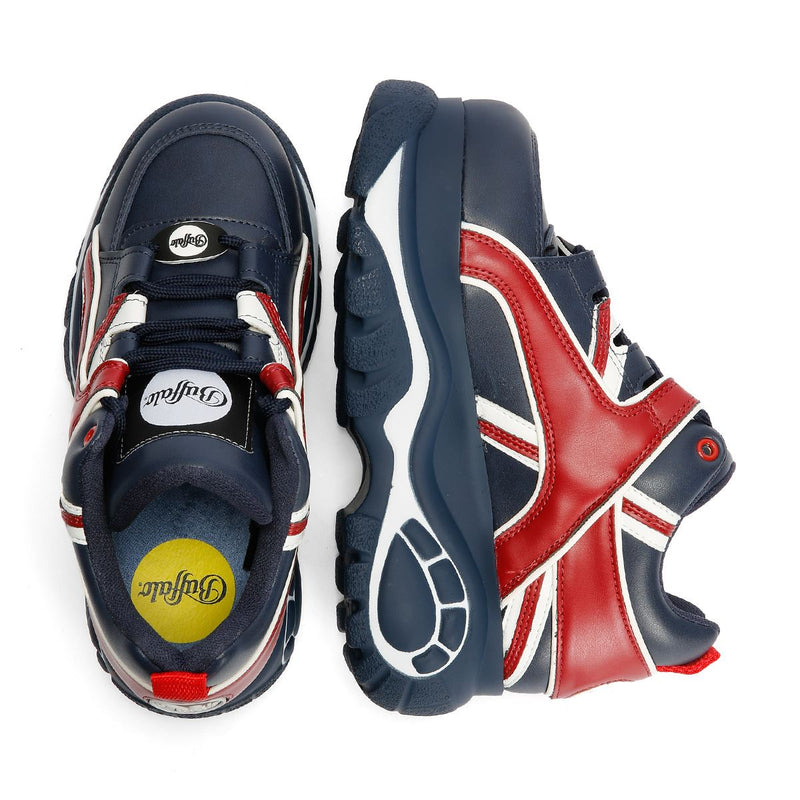 Buffalo 1339-14 Chaussures De Sport En Cuir Bleu Pour Femmes