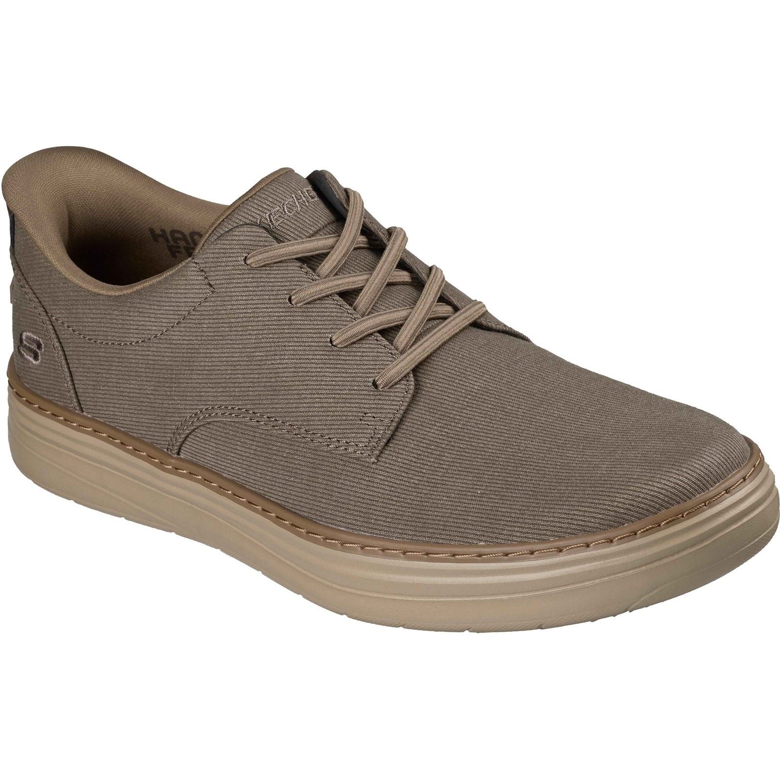 Skechers Hyland Justino Chaussures À Lacets Pour Hommes En Taupe Foncé En Textile