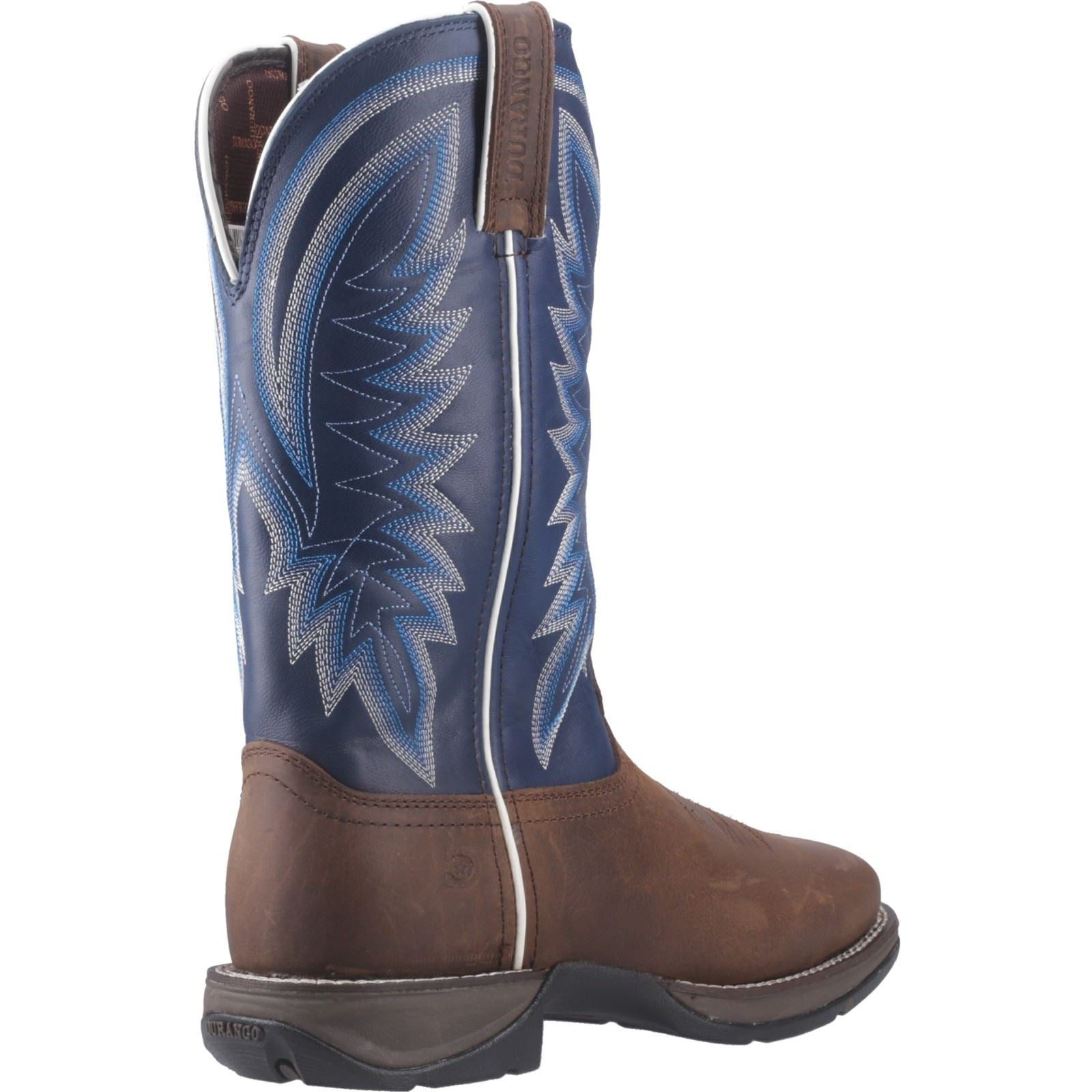 Durango Rebel Chaussures En Cuir Pour Homme Marron Selle/Bleu Denim