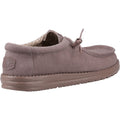 HEYDUDE Wally Stretch Canvas Chaussures Mocassins Taupe Foncé Pour Hommes En Coton