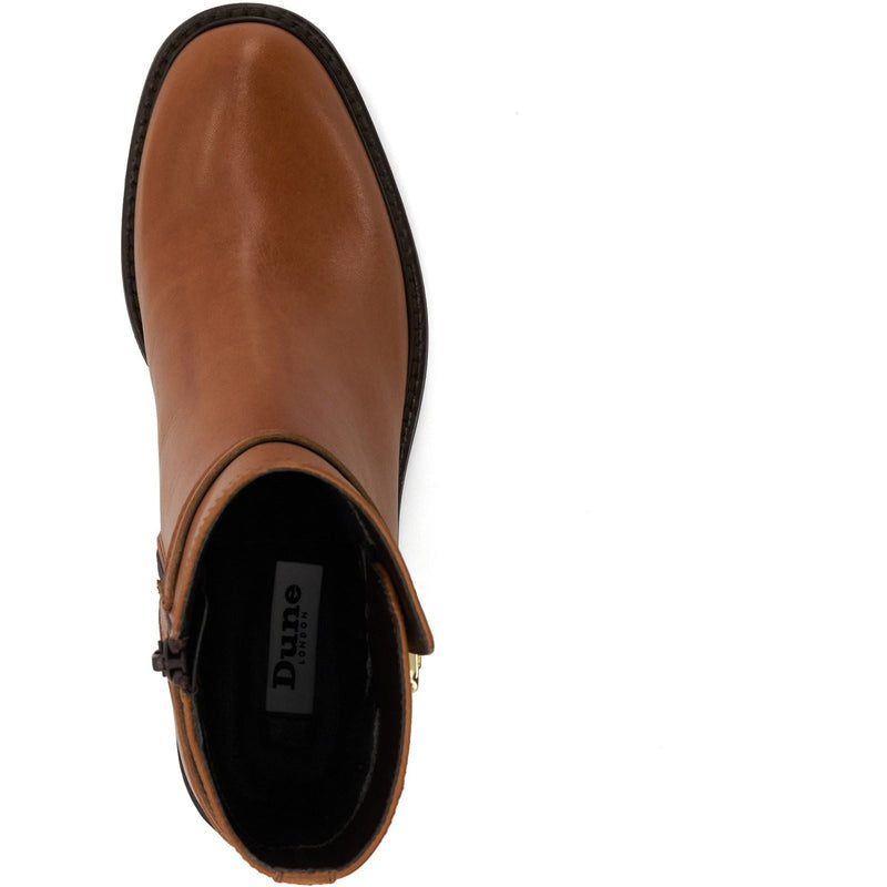 Dune Praising Bottes En Cuir Pour Femmes Couleur Tan