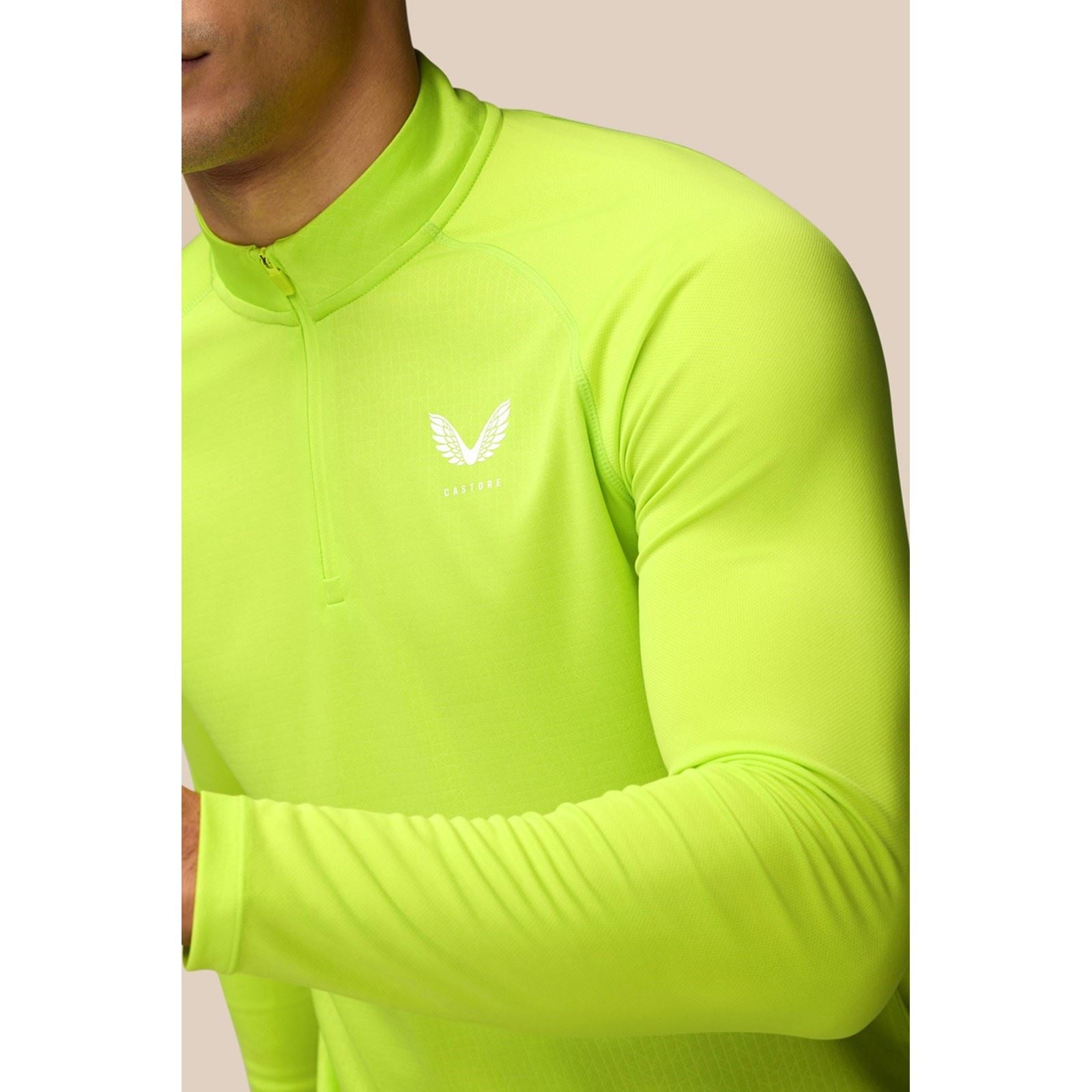 Castore Adapt 1/4 Zip Top T-Shirts De Sport Actifs Pour Hommes En Polyester Vert