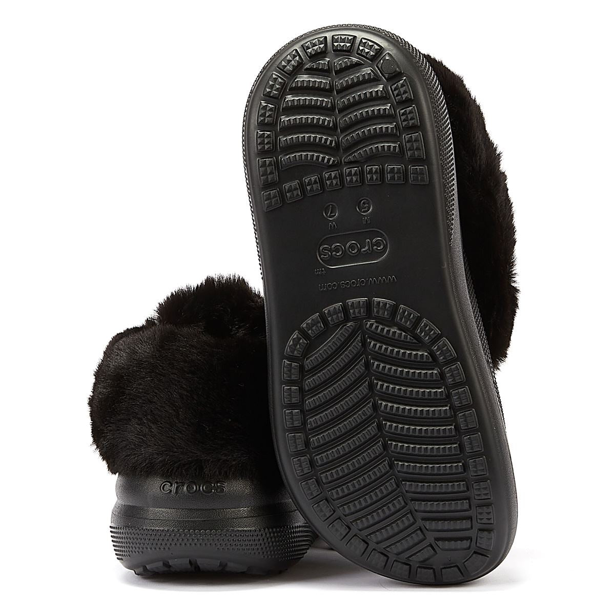 Crocs Sabots Confort Noirs Pour Femmes "Furever Crush".