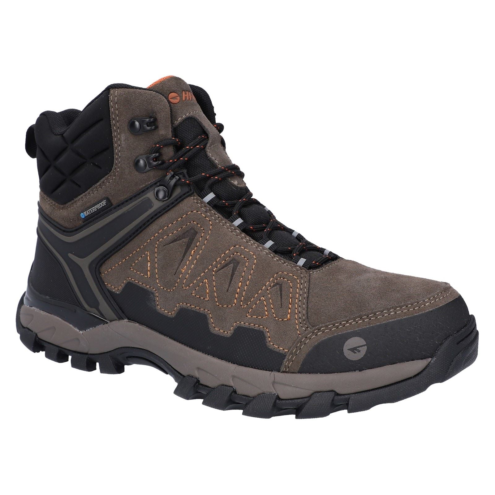 Hi-Tec V-Lite Explorer WP Chaussures De Randonnée Pour Hommes En Cuir Suédé De Vache Couleur Marron/Châtaigne/Orange