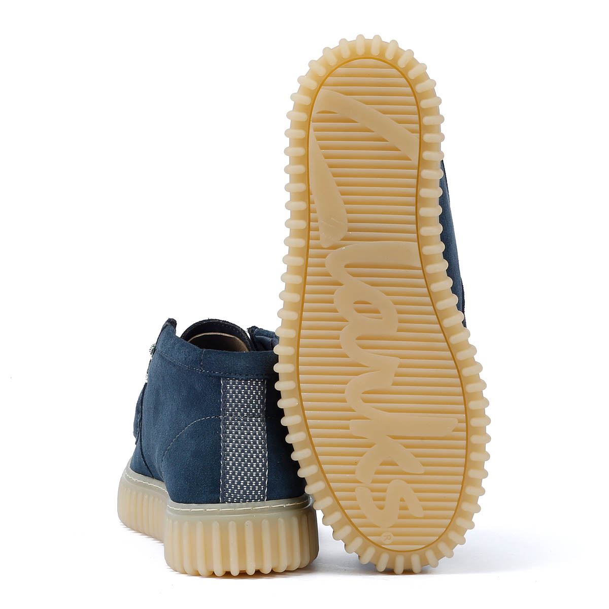 Clarks Main Torhill Hi Bottes Bleues En Daim Pour Hommes