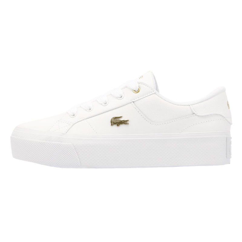 Lacoste Ziane Platform Baskets Blanches En Cuir Pour Femmes