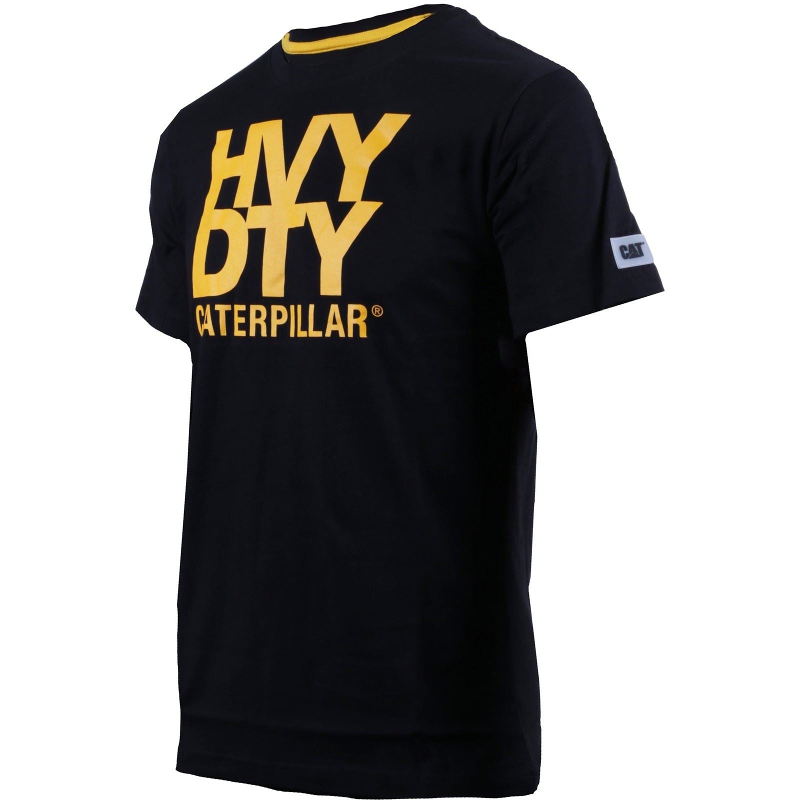 Caterpillar Heavy Duty T-Shirts À Manches Courtes Noirs En Coton Pour Hommes