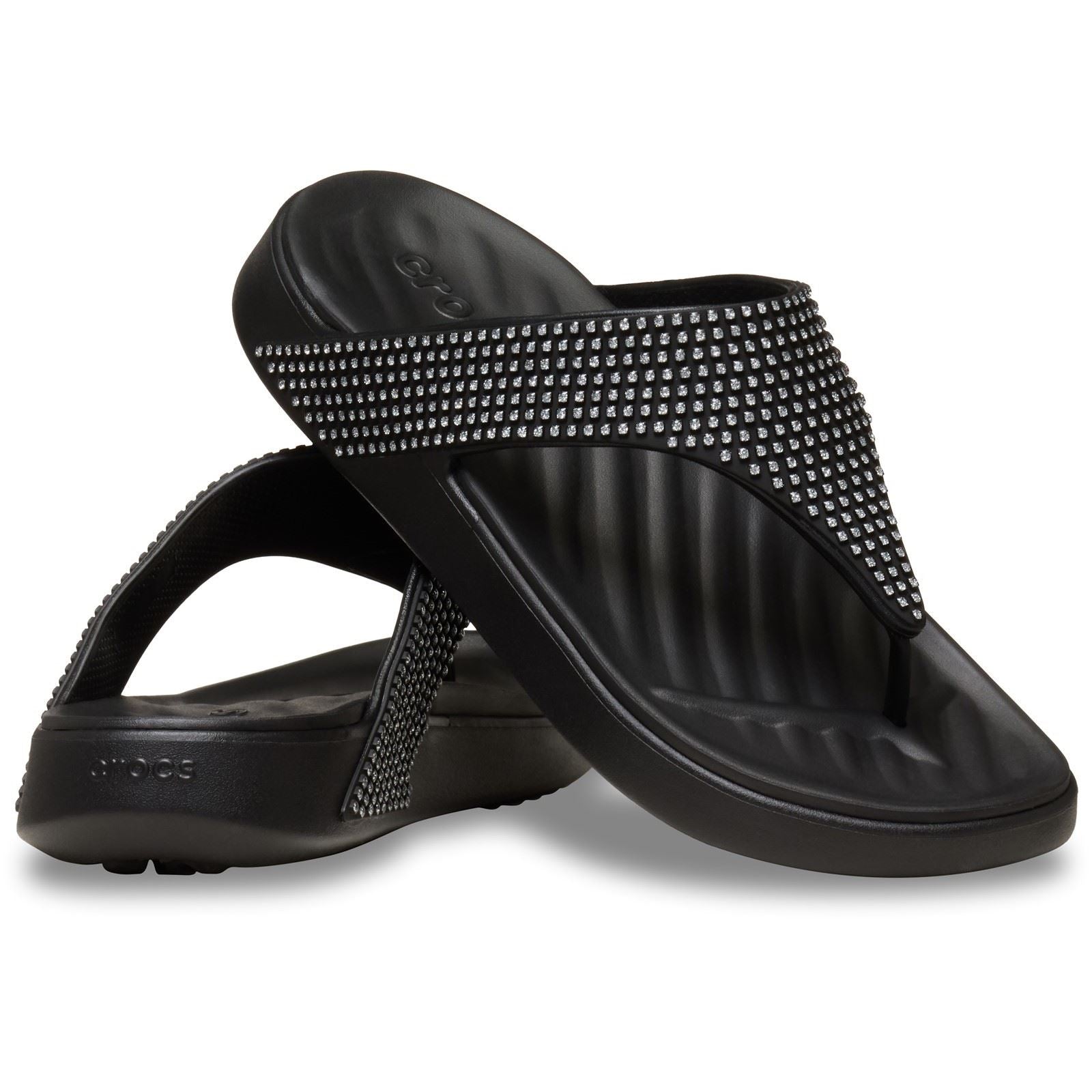 Crocs Getaway Triangle Sandales Noires Pour Femmes En Eva
