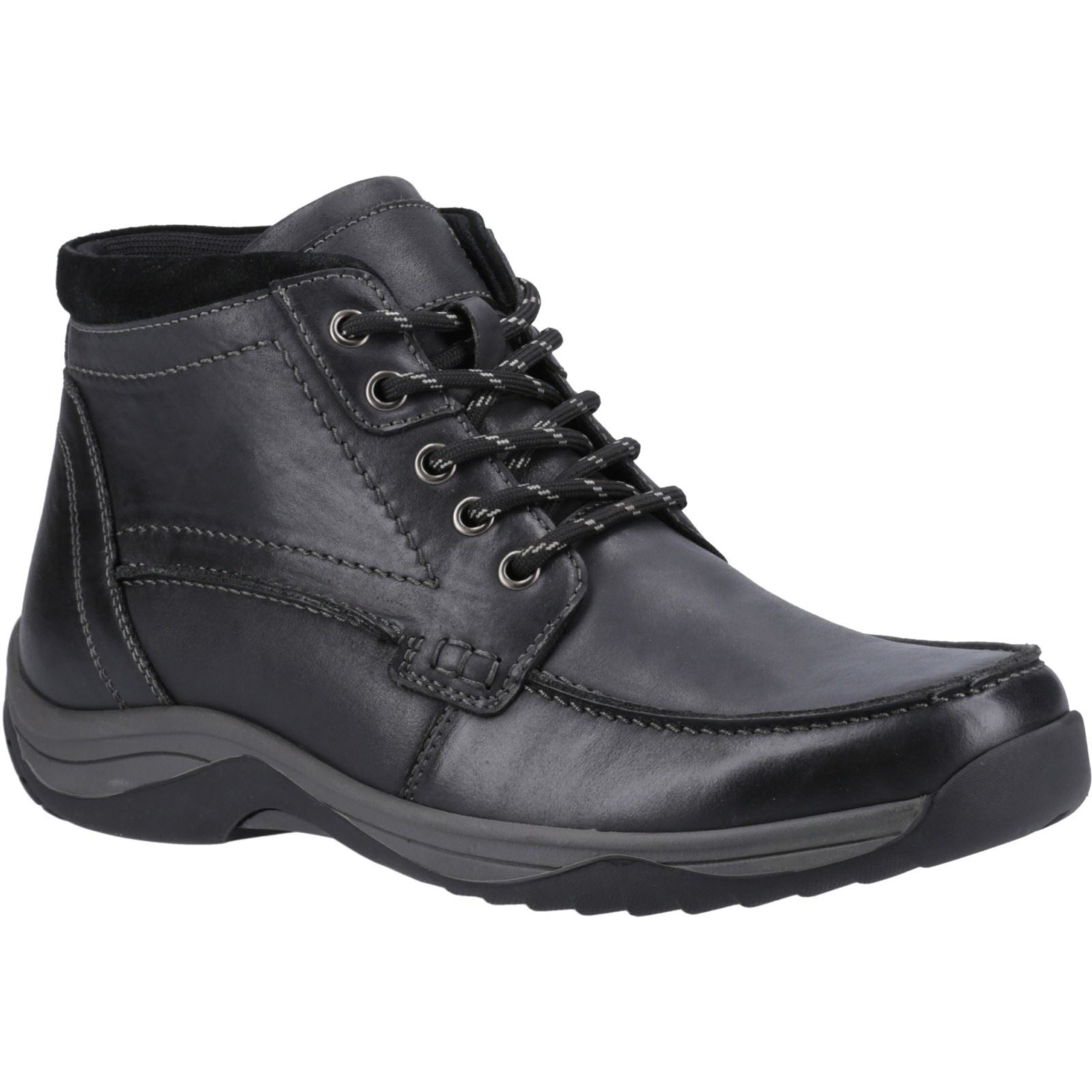 Hush Puppies Daryl Bottes Noires Pour Hommes En Cuir À La Cheville