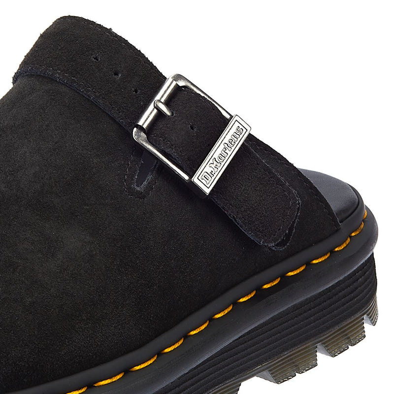 Dr. Martens Sabots En Daim Noir Zebzag.