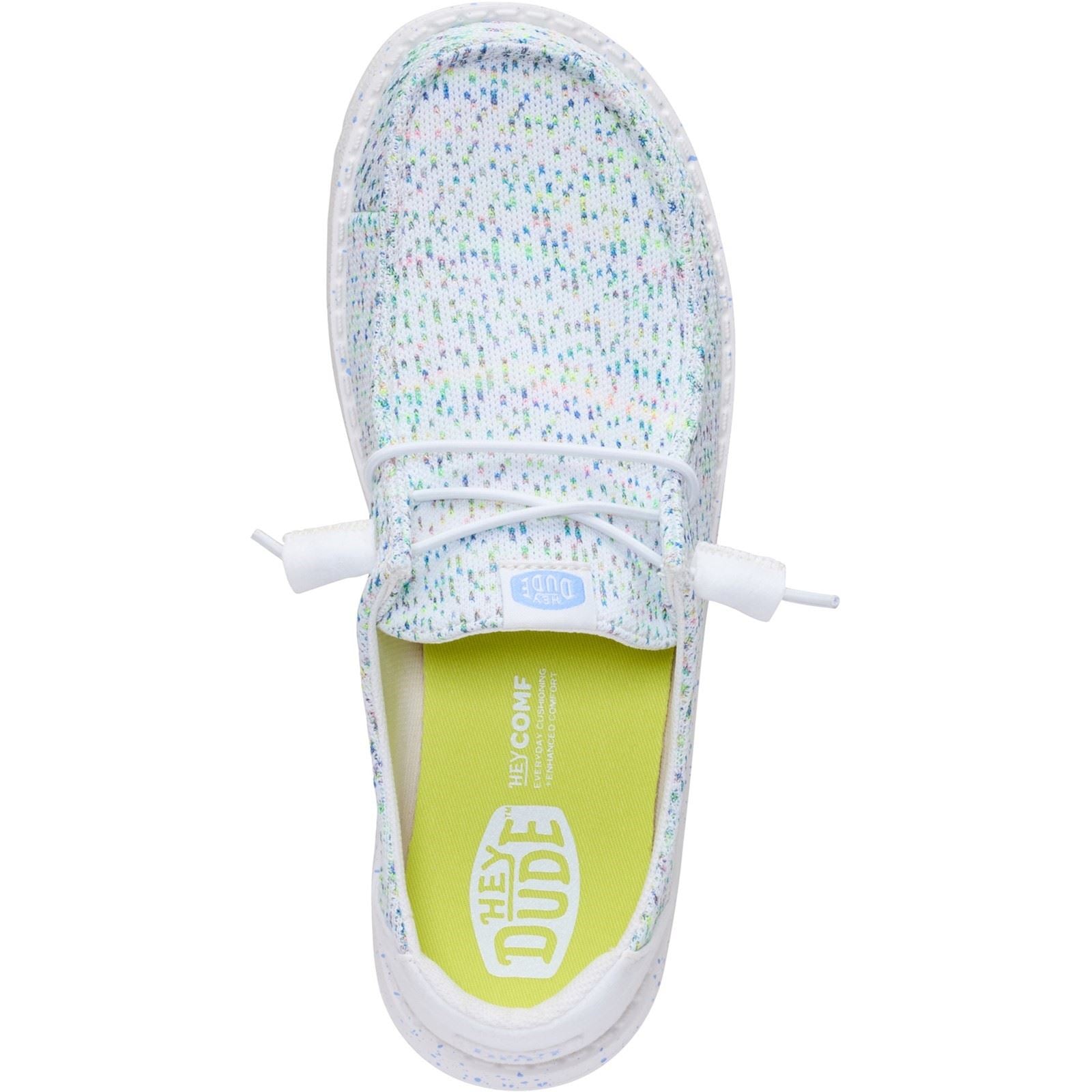 HEYDUDE Wendy Stretch Mocassins Blancs/Multicolores En Polyester Pour Femmes