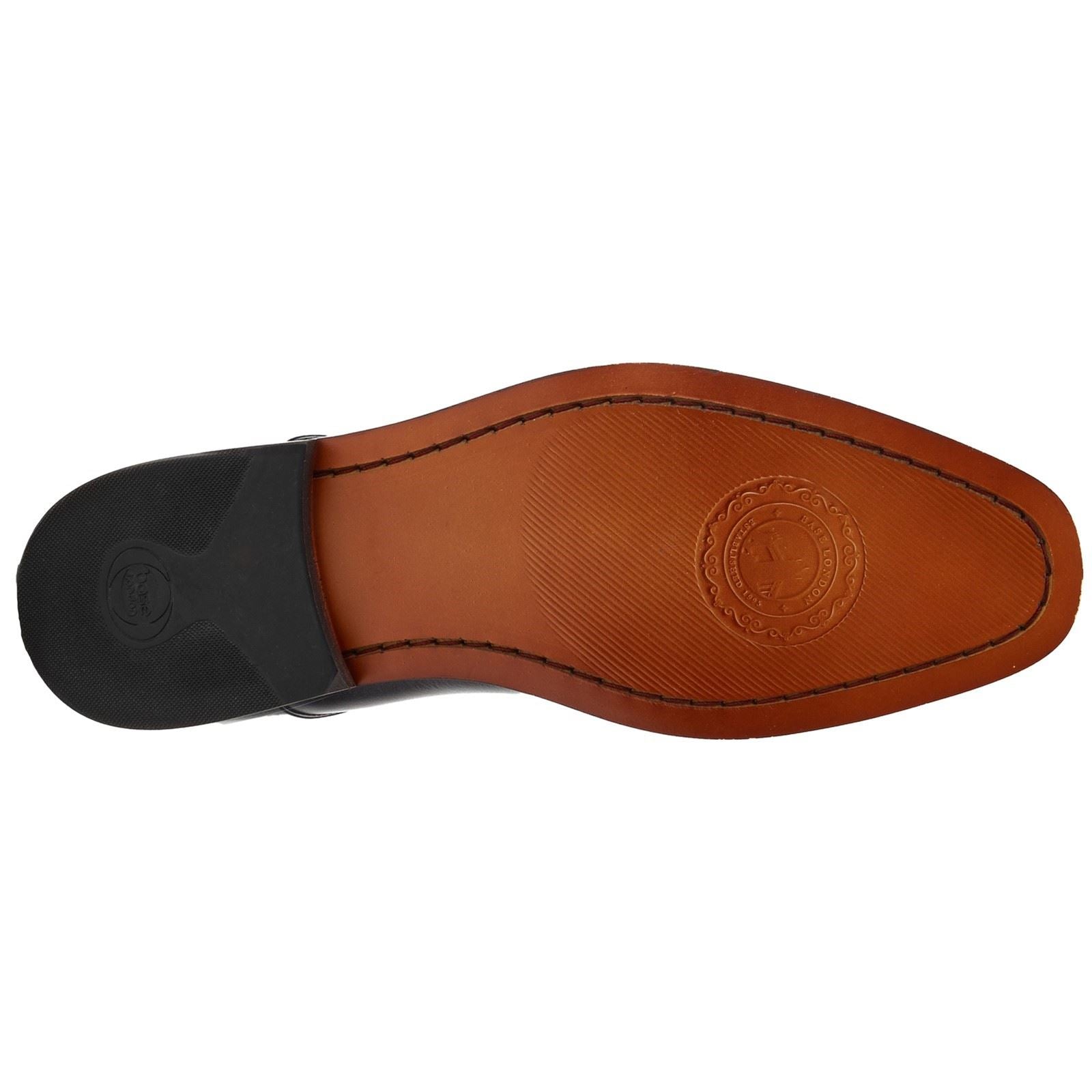 Base London Marley Derby Chaussures À Lacets En Cuir Pour Hommes, Bleu Marine