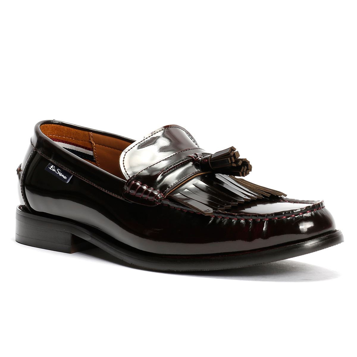Ben Sherman Buster Mocassins Rouges En Cuir Pour Hommes