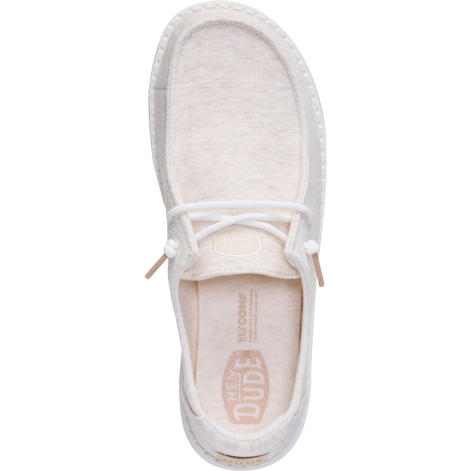 HEYDUDE Wendy Stretch Jersey Mocassins En Textiles Pour Femmes Couleur Avoine