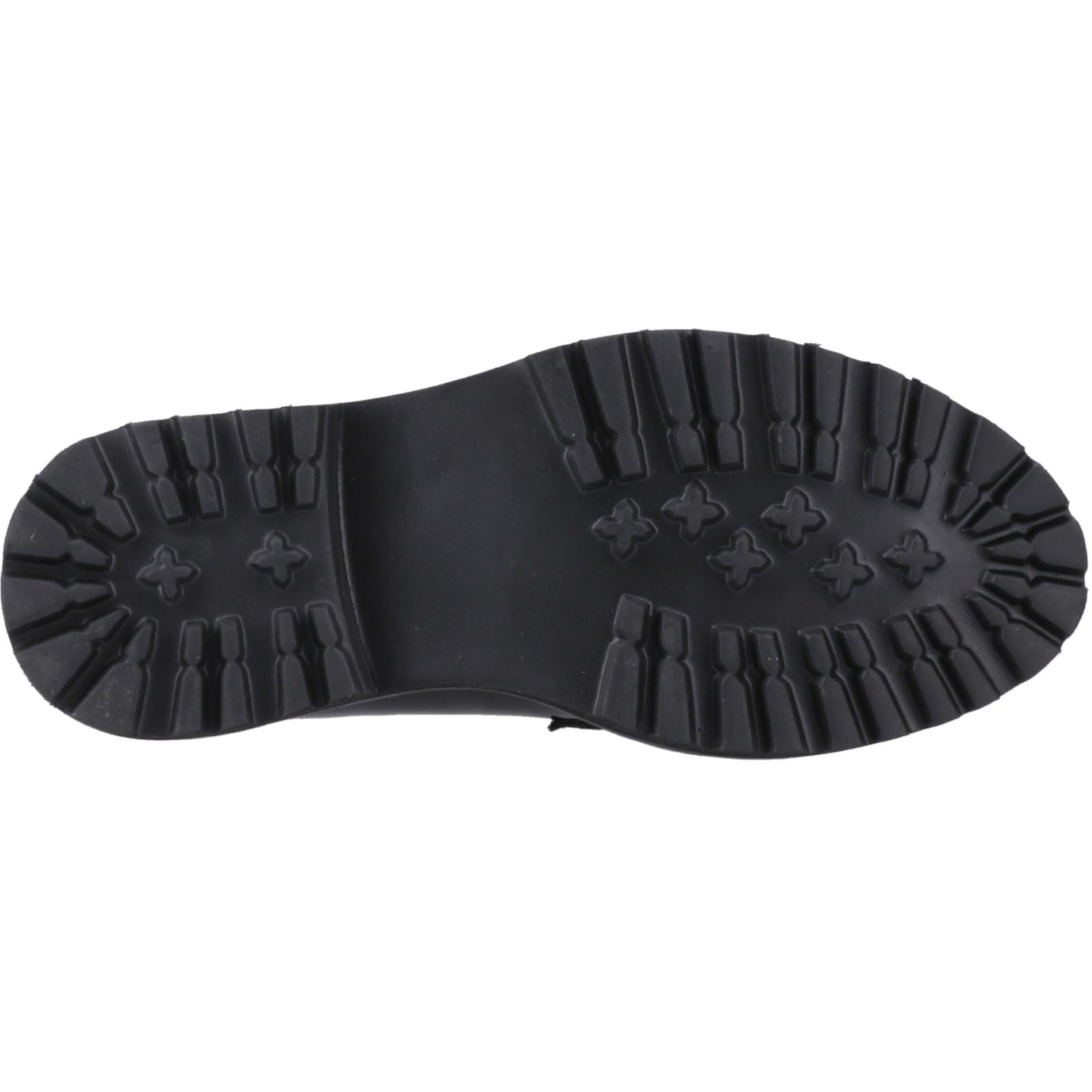 Hush Puppies Grazia Chaussures Plates Noires Pour Filles En Cuir