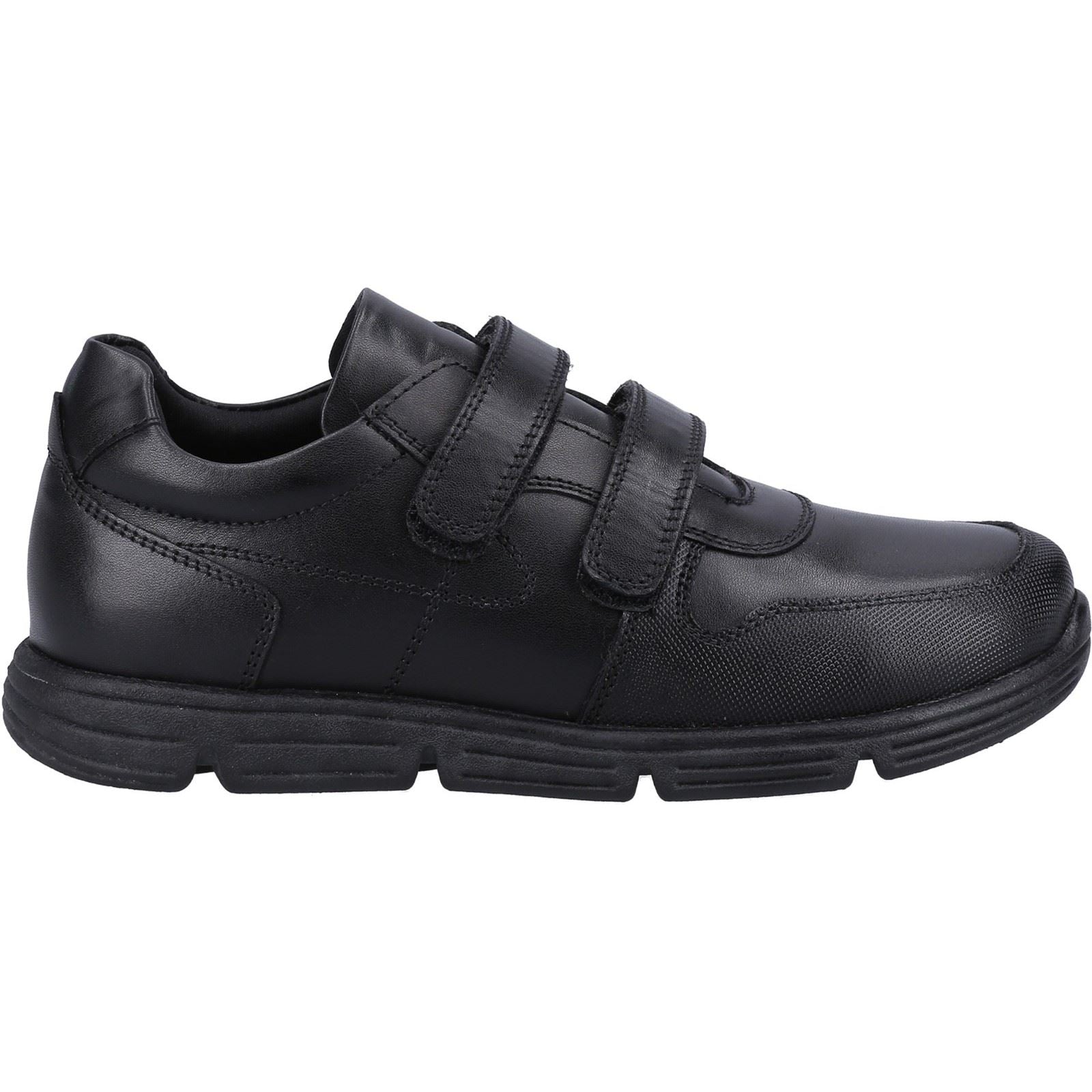Hush Puppies Lucas JNR Chaussures Noires Pour Garçons En Cuir
