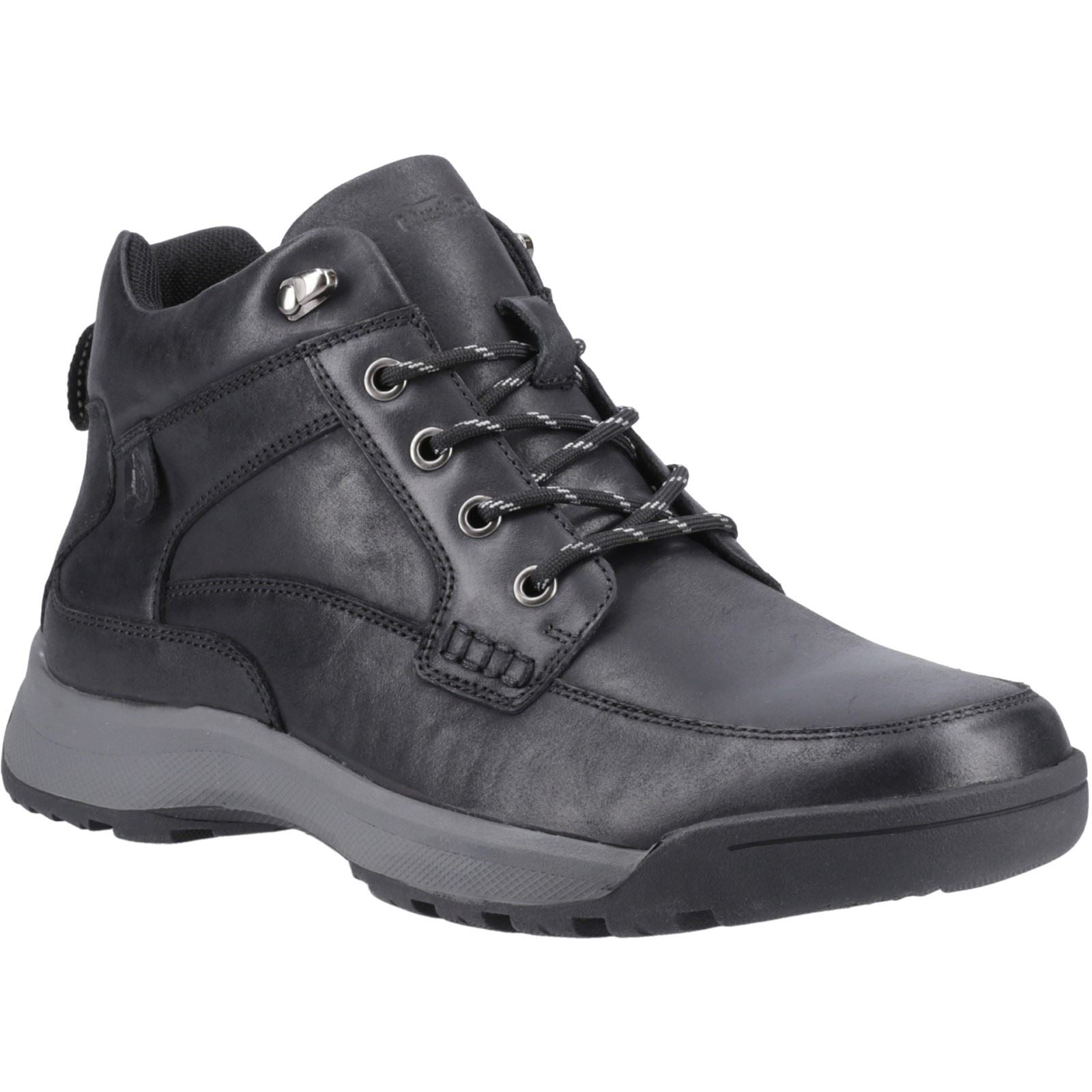 Hush Puppies Vernon Bottes Noires Pour Hommes En Cuir À La Cheville