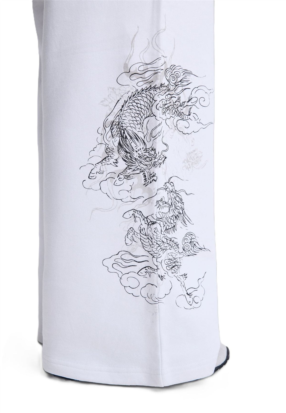 Ed Hardy Gothic Dragon Stone Wash Pantalons De Jogging Blancs Pour Femmes