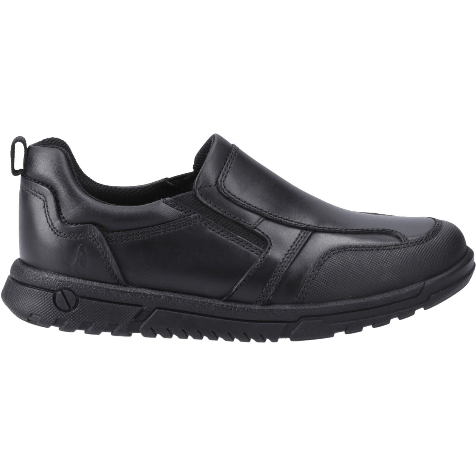 Hush Puppies Sergio Chaussures Noires Pour Garçons En Cuir