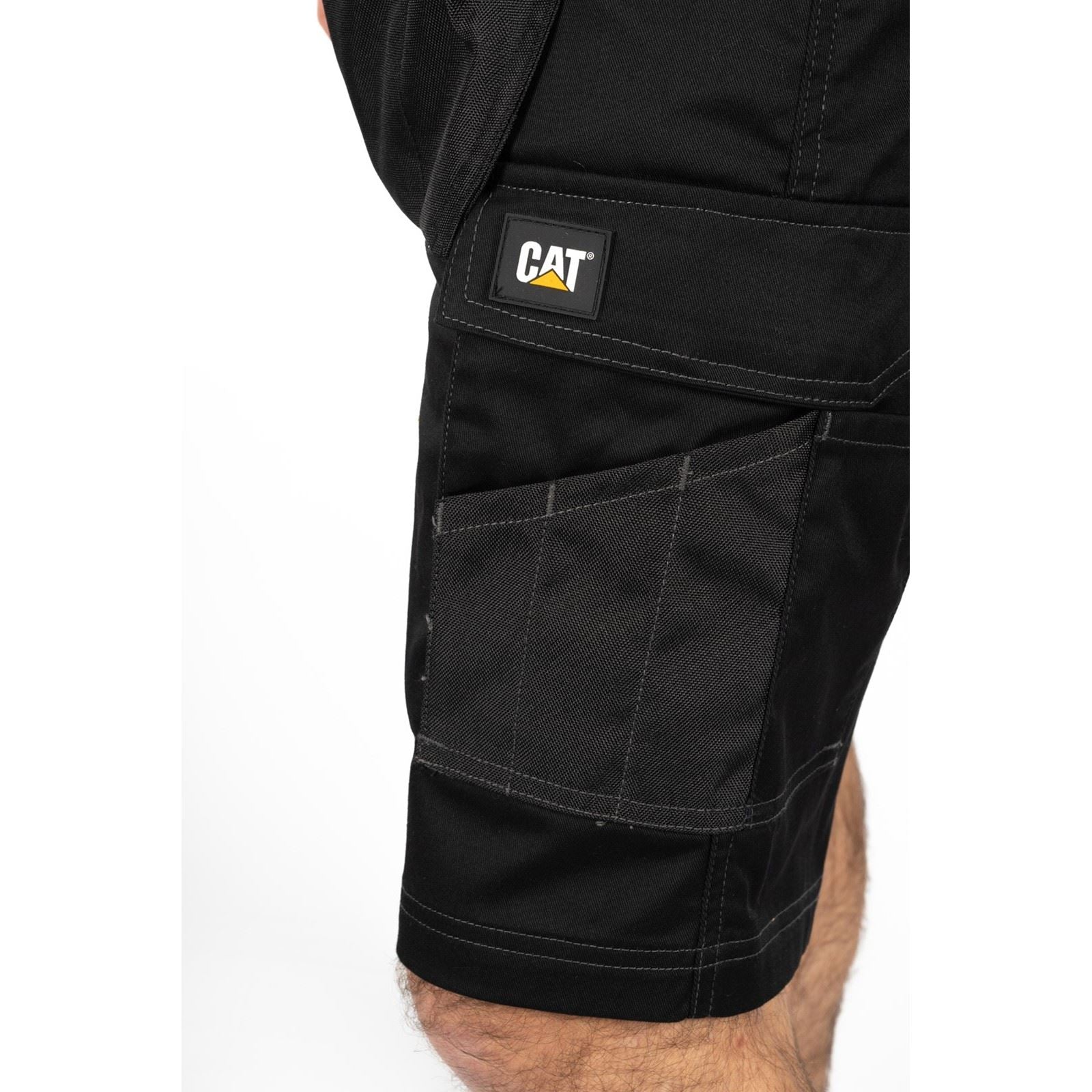 Caterpillar Essential Stretch Holster Shorts De Travail Noirs En Polyester Pour Hommes