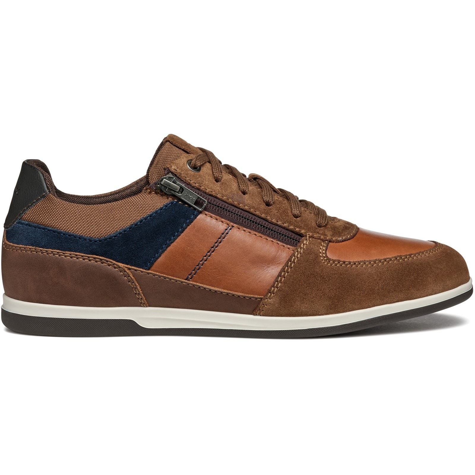 Geox U Renan B Baskets Brown/Navy Pour Hommes Suede