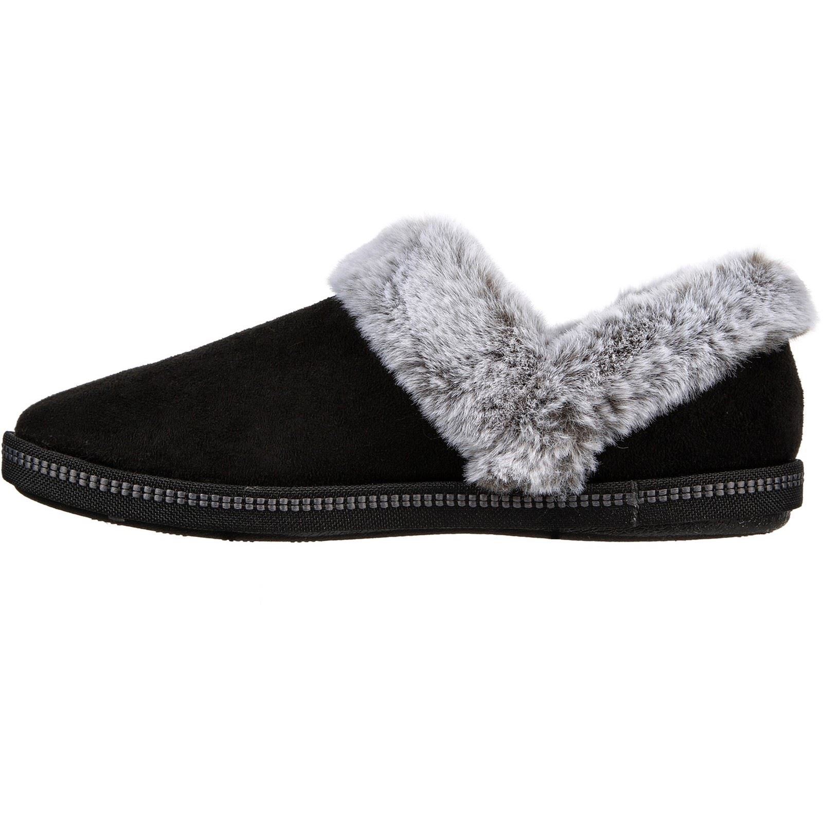 Skechers Cozy Campfire Fresh Toast Chaussons Noirs En Textile Pour Femme