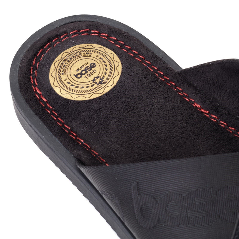 Base London Webb Sandales Noires Pour Hommes En Cuir