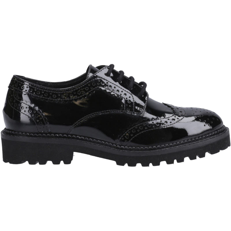 Hush Puppies Gabi Lace Up Chaussures Noires Pour Filles En Cuir