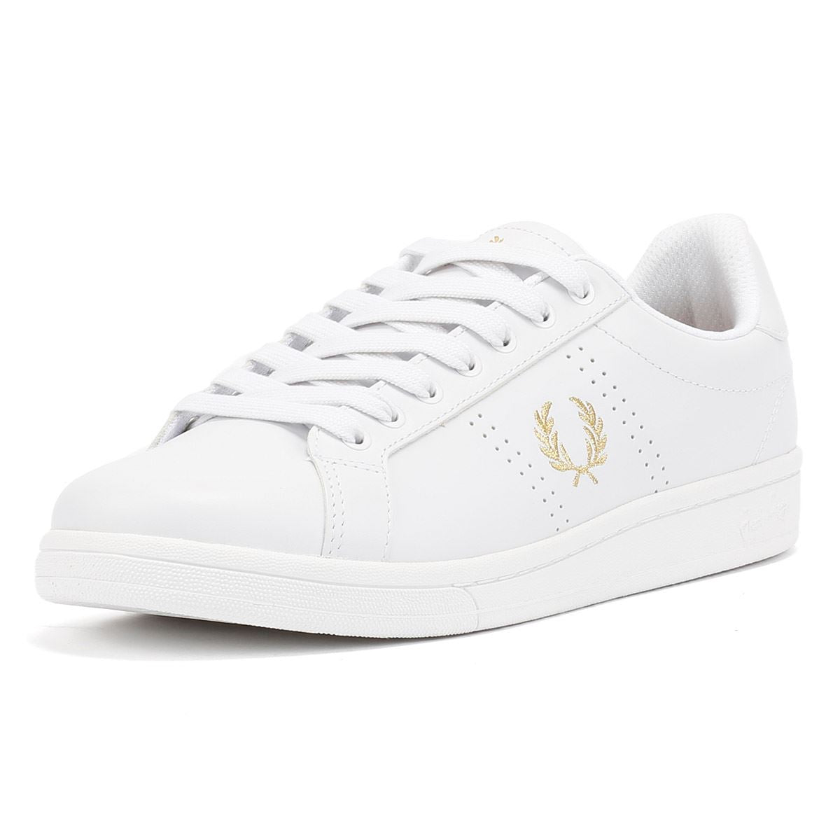 Fred Perry Cupsole Baskets Blanches En Cuir Pour Hommes