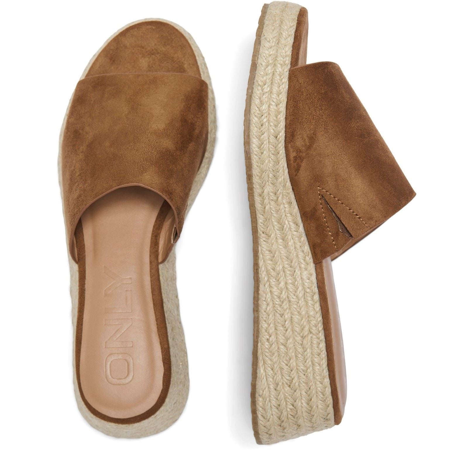 ONLY MINERVA 3 Mules En Synthétique Pour Femmes De Couleur Cognac