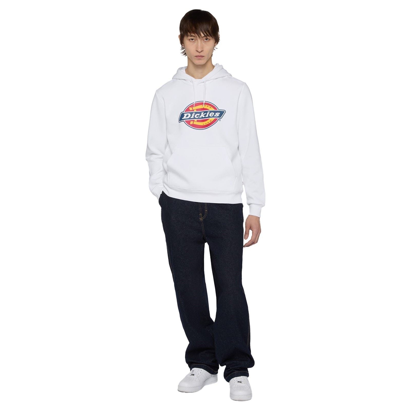 Dickies Icon Logo Sweat À Capuche Blanc En Polyester Pour Adultes Unisexes