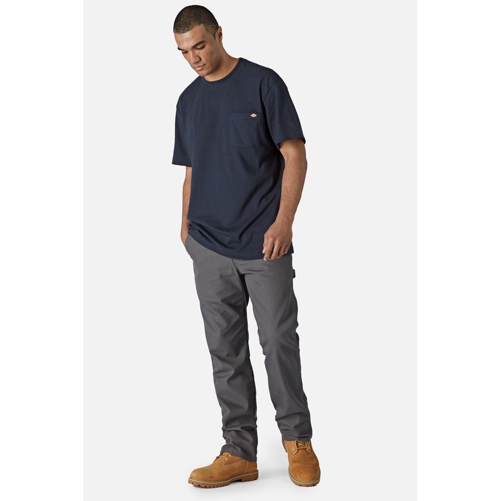Dickies Short Sleeve T-Shirts Bleus En Coton Pour Hommes