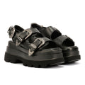 Buffalo Jupiter Ari West Sandales Noires Pour Femmes